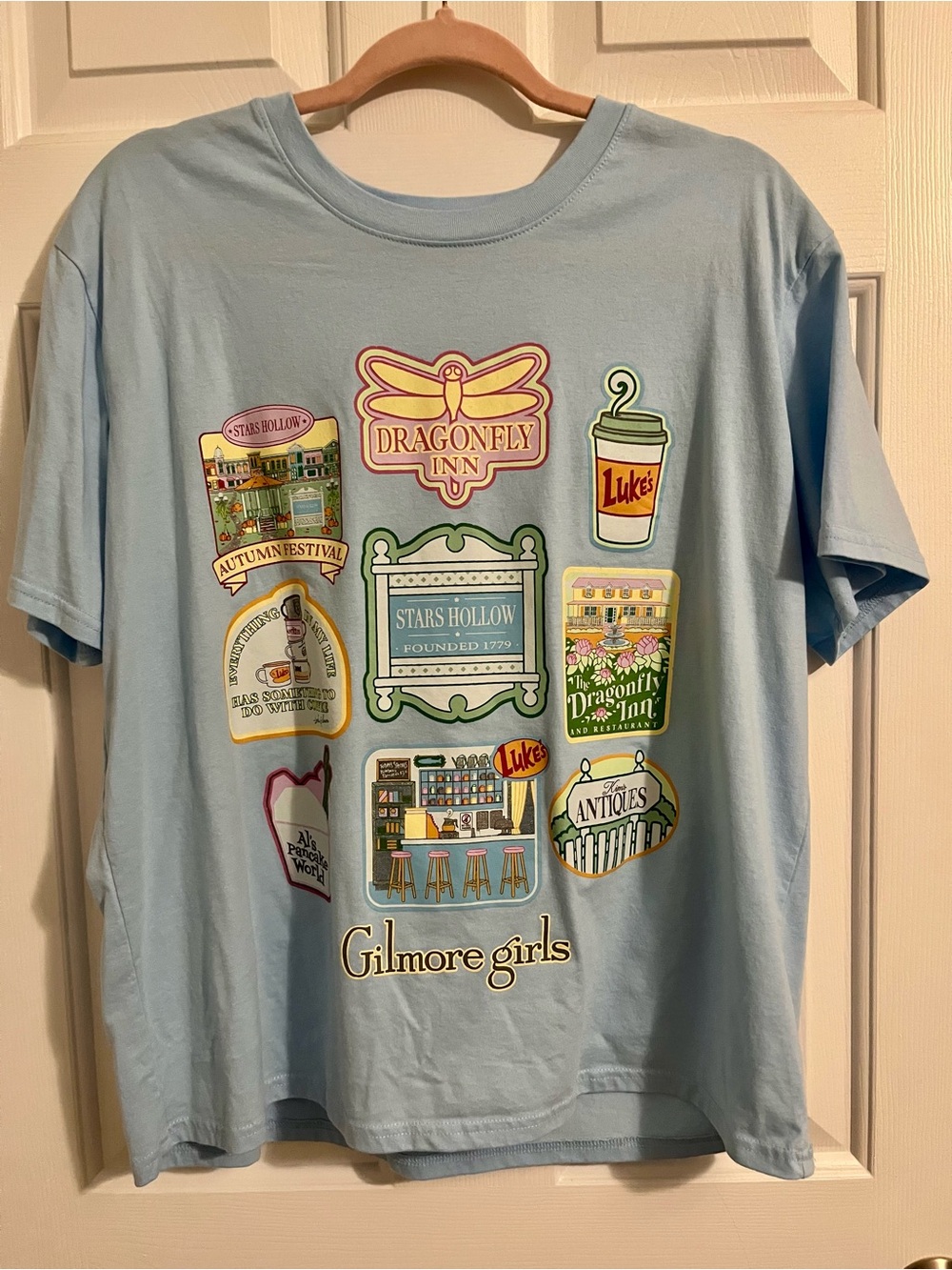 Women’s XL Light Blue Graphic Tee - Gilmore Girls